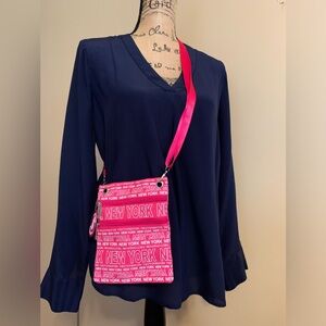 ROBIN RUTH bright pink New York smaller crossbody Bag NWT